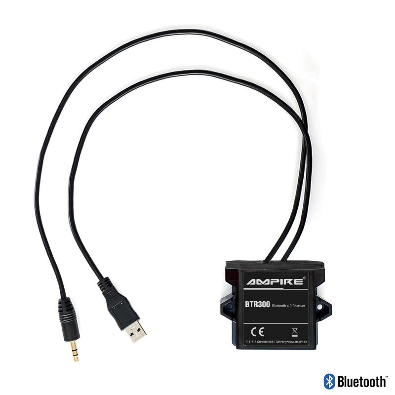 AMPIRE Bluetooth Receiver, 3.5mm Klinke, Strom ber USB