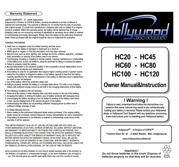 HC 120 - HIGH CURRENT AGM