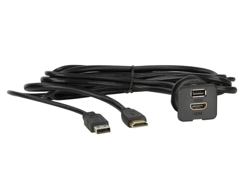 Universal USB - HDMI Einbau Buchse - USB + HDMI
