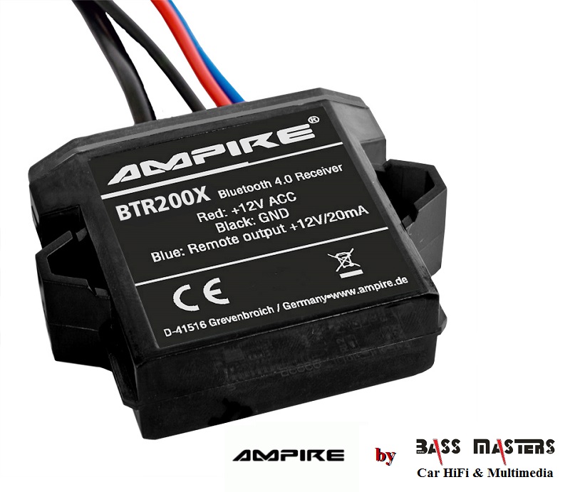 AMPIRE Premium Bluetooth Receiver, 3.5mm Klinke, 12 Volt, aptX